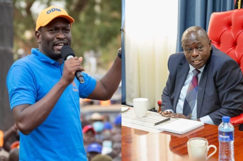 Photo collage of Edwin Sifuna and DP Rigathi Gachagua.